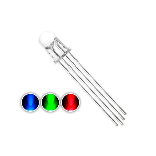 Светодиод 5 мм RGB прозрачный с общим анодом