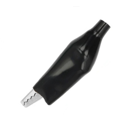 Зажим "Крокодил" с изолятором черный, 3А, 26.5мм