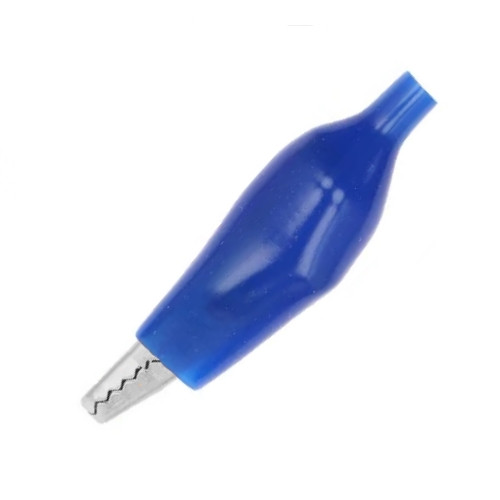Зажим "Крокодил" с изолятором синий, 3А, 26.5мм