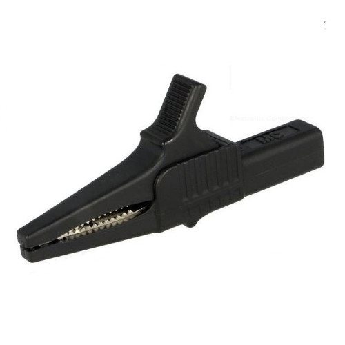 Зажим "Крокодил" с изолятором черный, 32А, 83мм