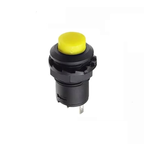 Нажимная кнопка DS-228 с фиксацией желтая
