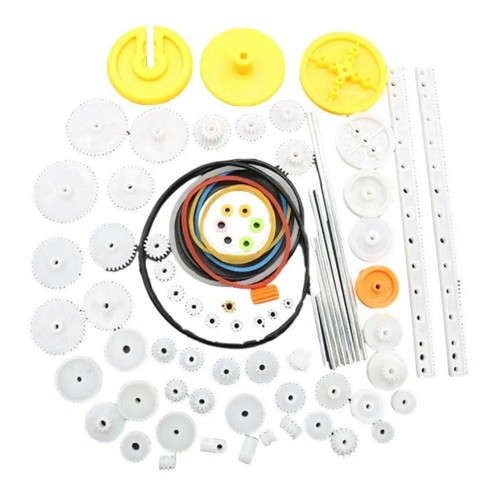 Набор пластиковых шестерён, втулок, ремней и валов 82 шт